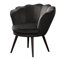 SESSEL - Samt, Füße Dunkel - Dunkelbraun/Grau, Birkenholz/Textil (75/74/75cm) - home24