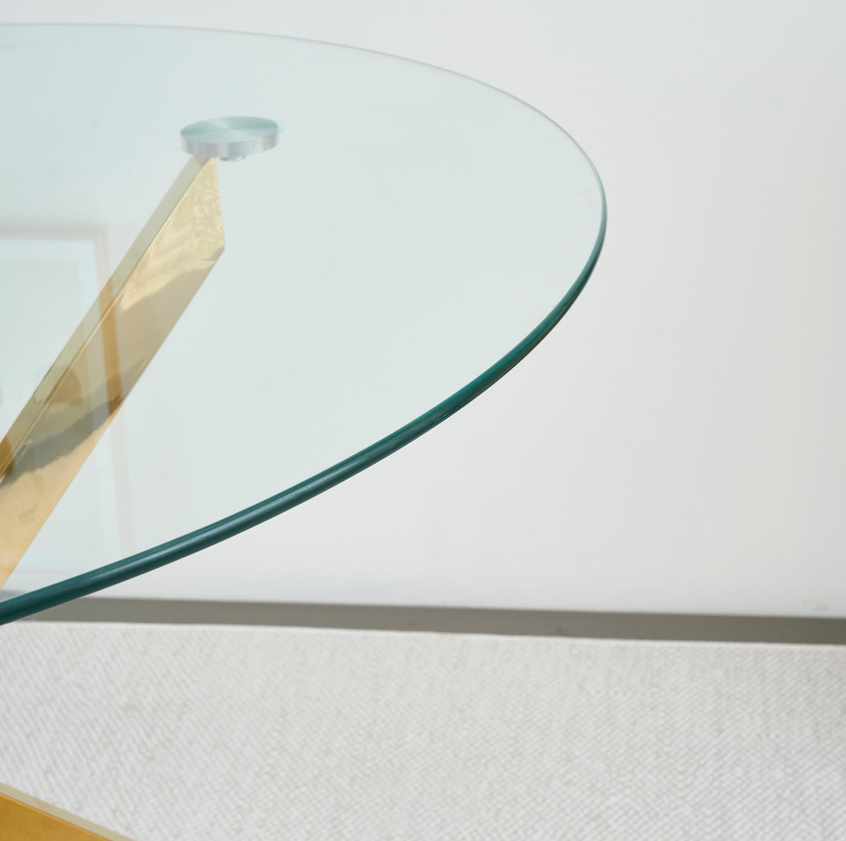 ESSTISCH rund Glas Metall Gold für 2 bis 4 Personen - Goldfarben, Metall (80/80/76cm) - Meubliv