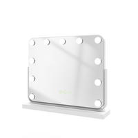 KOSMETIKSPIEGEL mit Beleuchtung, Weiß, 50/42 cm - Weiß, Glas (42/12/50cm) - EMKE