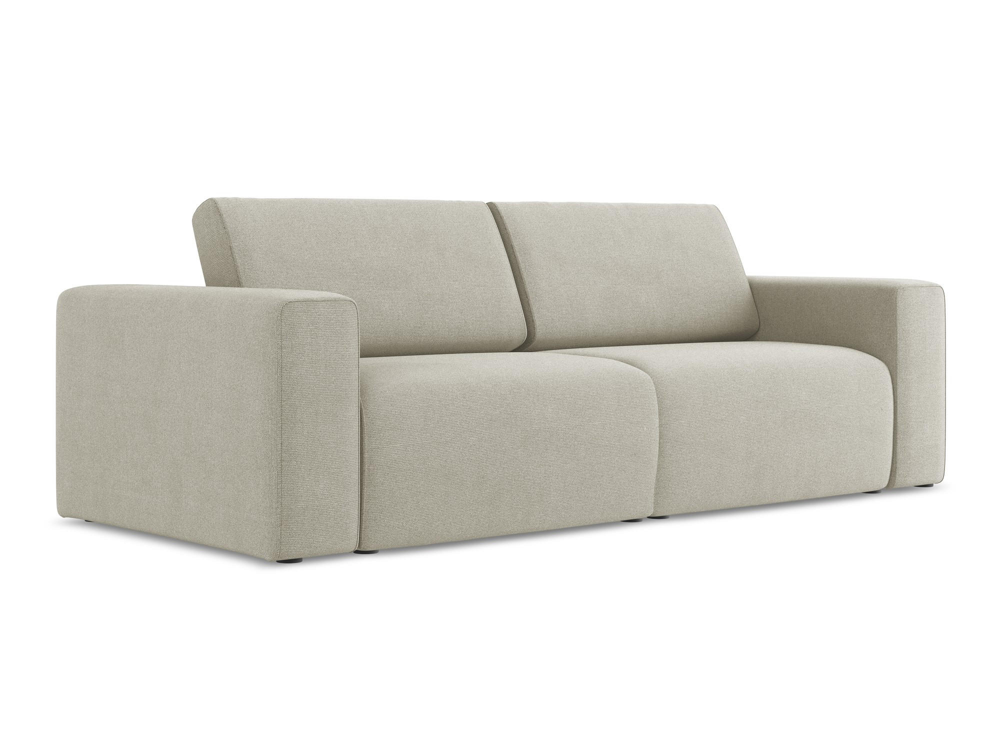 3-SITZER SOFA Strukturstoff Stoff Beige - Beige/Creme, Kunststoff/Textil (224/80/103cm) - Makamii