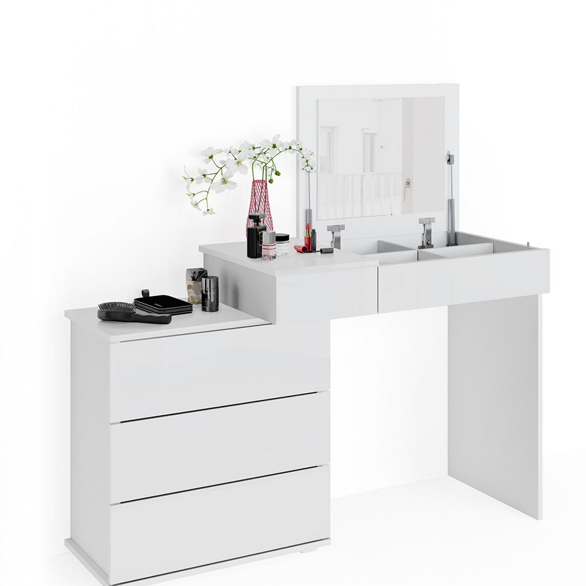 SCHMINKTISCH Lotos Weiß 117.4 cm - Weiß, Holzwerkstoff (117.4/78/45cm) - Vicco