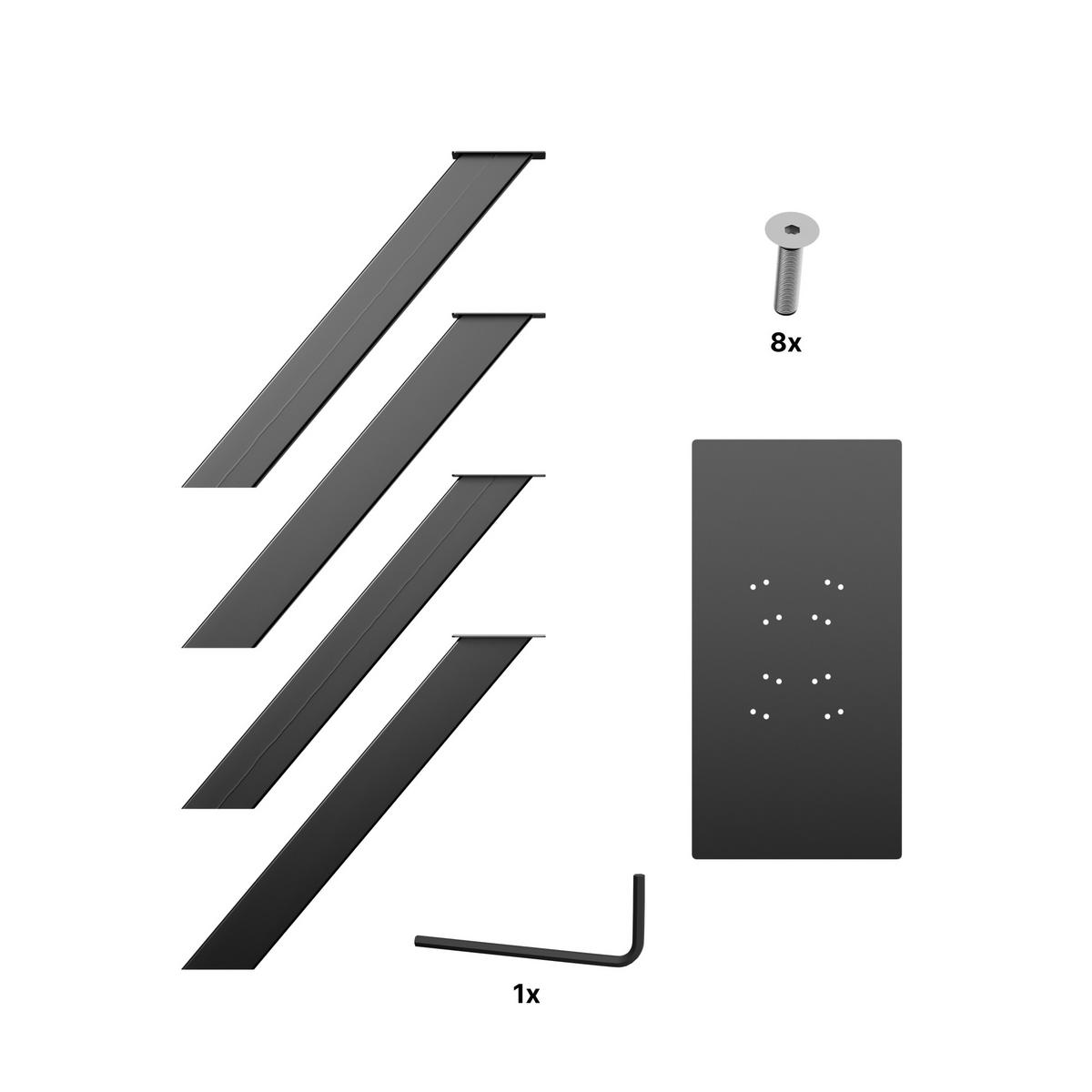 TISCHBEINE Altair Metall Schwarz 72cm - Schwarz, Metall (74/72/155cm) - Metalo Pro