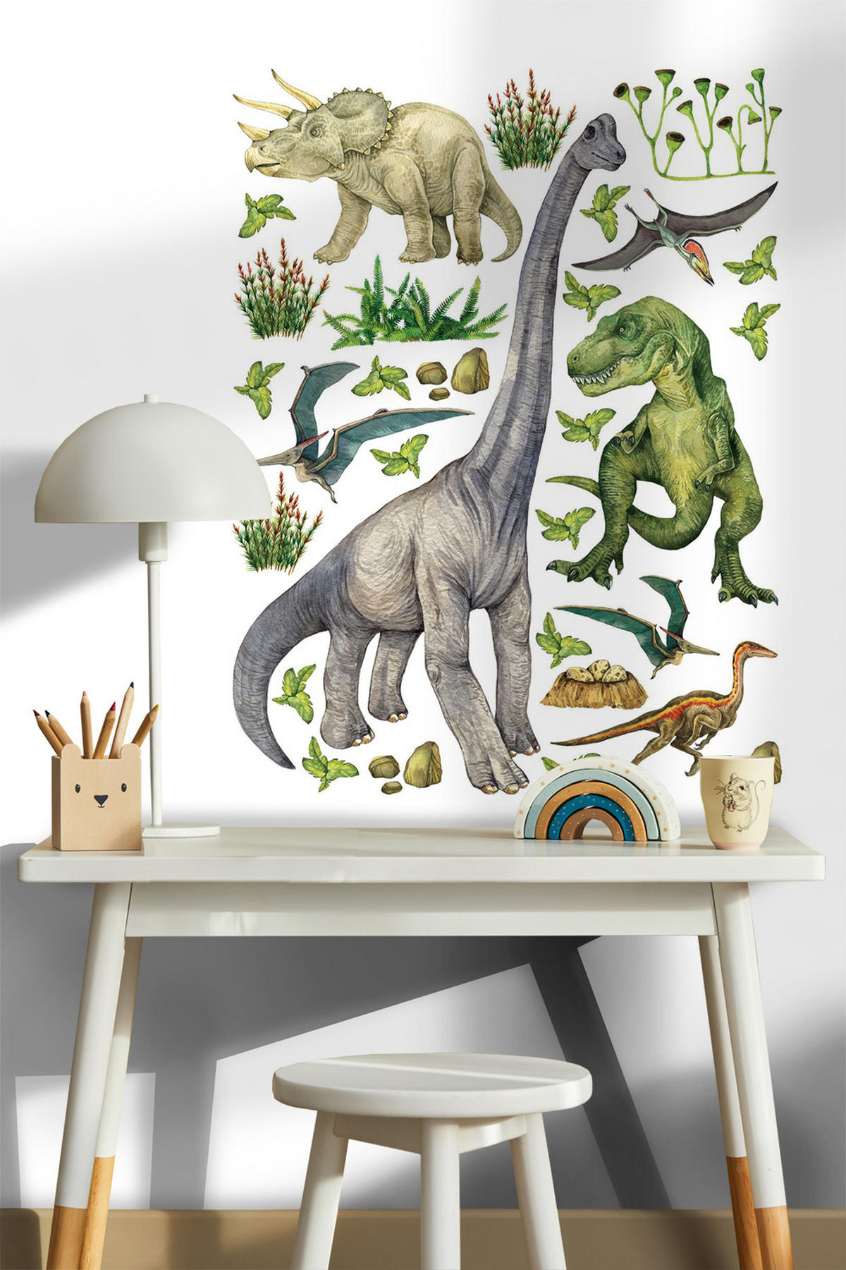 WANDTATTOO Dinosaurier 85 x 65 cm - Multicolor, Papier (85/65/65cm) - Sanders & Sanders