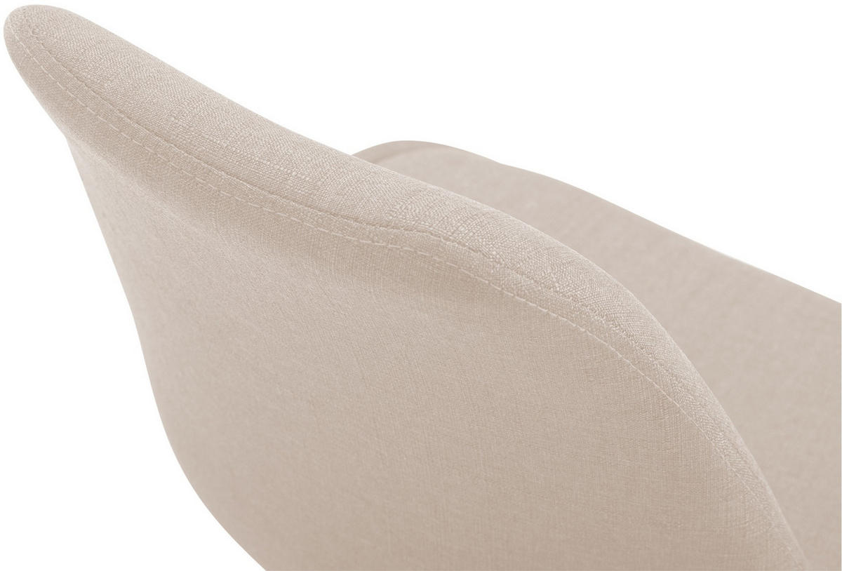 DREHSTUHL Stoff creme - Creme/Schwarz, Textil/Metall (48/76/57cm) - CLP