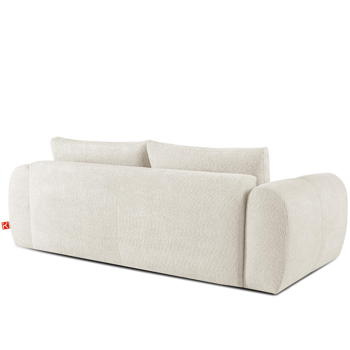 EINZELSOFA LIRA, Weiß, Bouclé - Weiß, Holz/Holzwerkstoff (256/84/112cm) - KONSIMO®