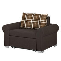 SCHLAFSOFA mit Husse - Silberfarben/Braun, Textil (125/90/90cm) - home24