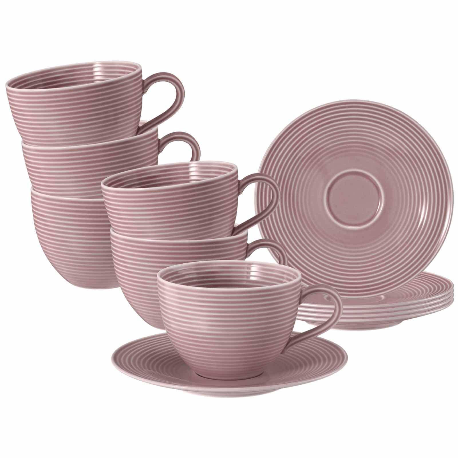 TEETASSEN MIT UNTERTASSEN Beat Color Glaze Altrosa 140 ml 6er Set - Altrosa, Keramik (13.7/6/13.7cm) - Seltmann Weiden