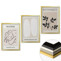 WANDBILDER 3er Set - 40x60 cm Goldrahmen - Matisses stilvolle Pflanzenbilder - Goldfarben, Kunststoff (40/60cm) - ArtPrintCave