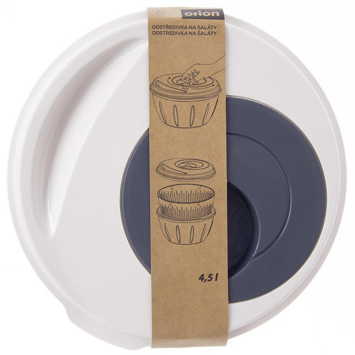 SALATSCHLEUDER ELA Grau Weiß 4,5 l - Transparent, Kunststoff (25.5/14.5cm) - Orion 