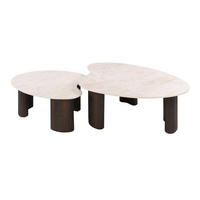 COUCHTISCH Set CERAMO APERTO 2-tlg. organisches Design-Set mit 3D-Keramikplatte - Dunkelbraun/Beige, Keramik (102/80/35cm) - alesvelt