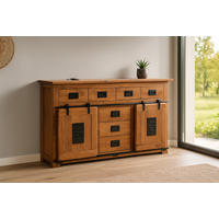 SIDEBOARD LIBRO - Braun/Naturfarben, Akazienholz/Holz (150/90/45cm) - SAM
