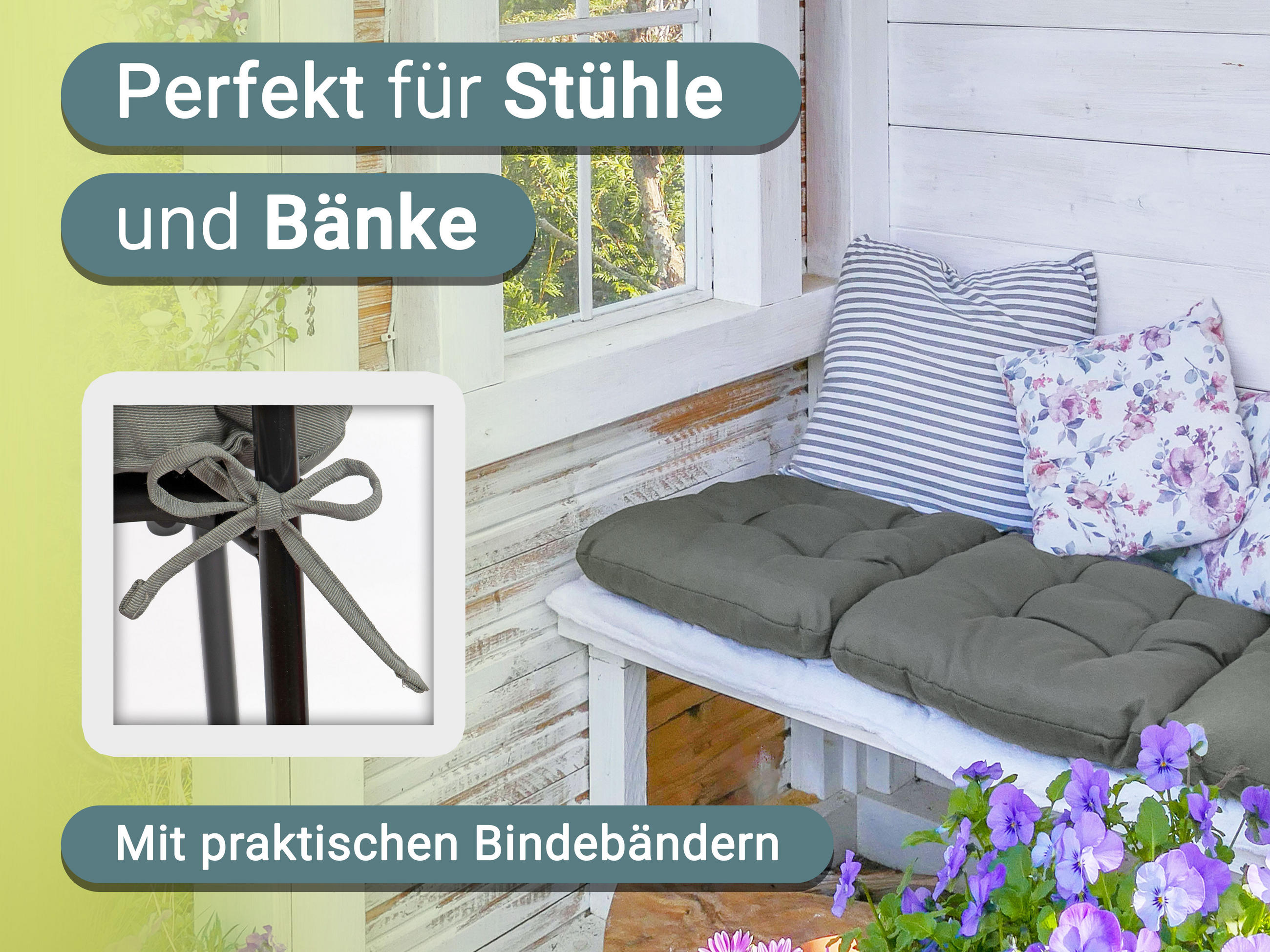 STUHLKISSEN, 4er-Set, 38x38 cm, 55% Baumwolle, 45% Polyester, Grau - Anthrazit, Textil (38/38/6cm) - Zollner