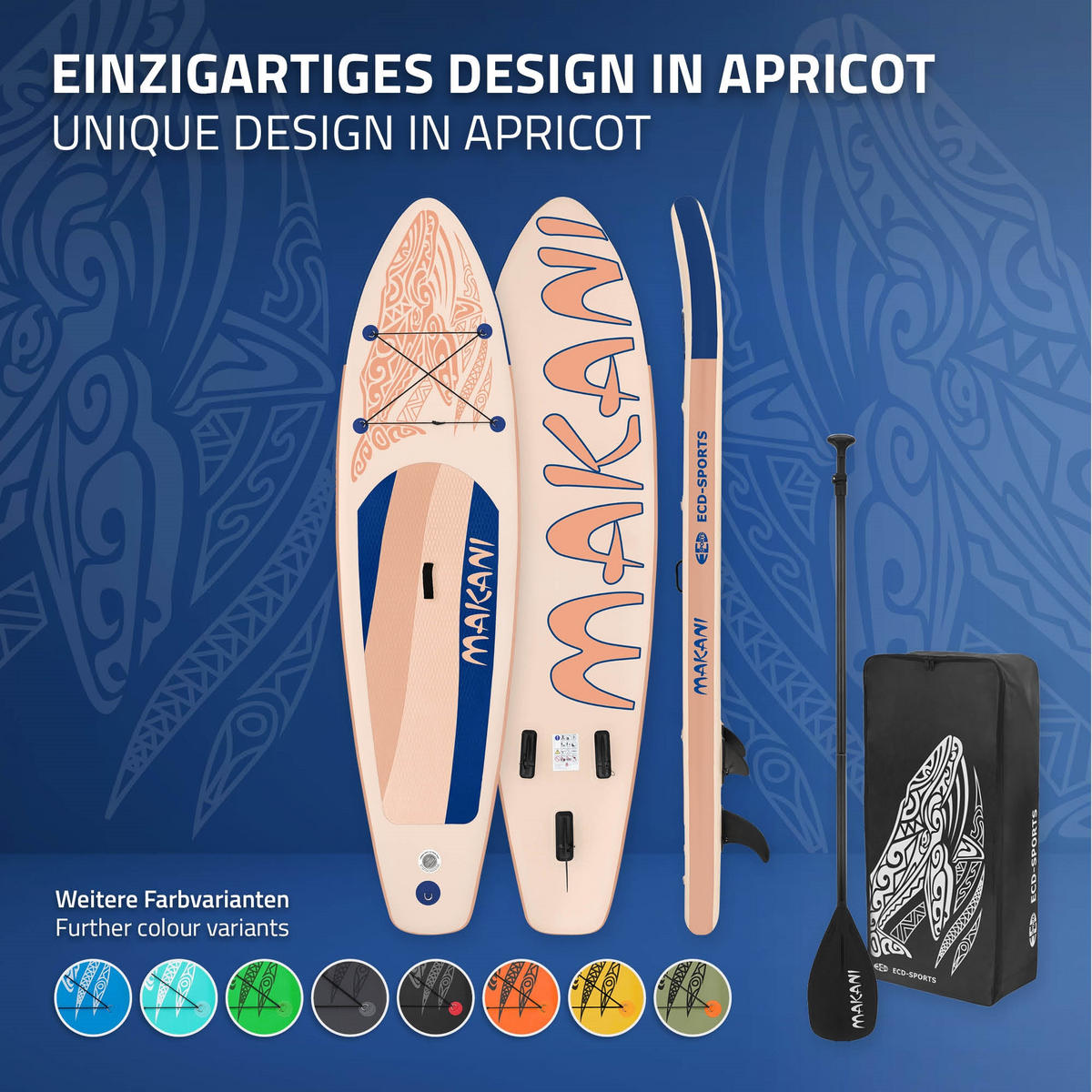 STAND UP PADDLE BOARD Makani Apricot - Hellrosa, Kunststoff (320/80/15cm) - ECD-Germany