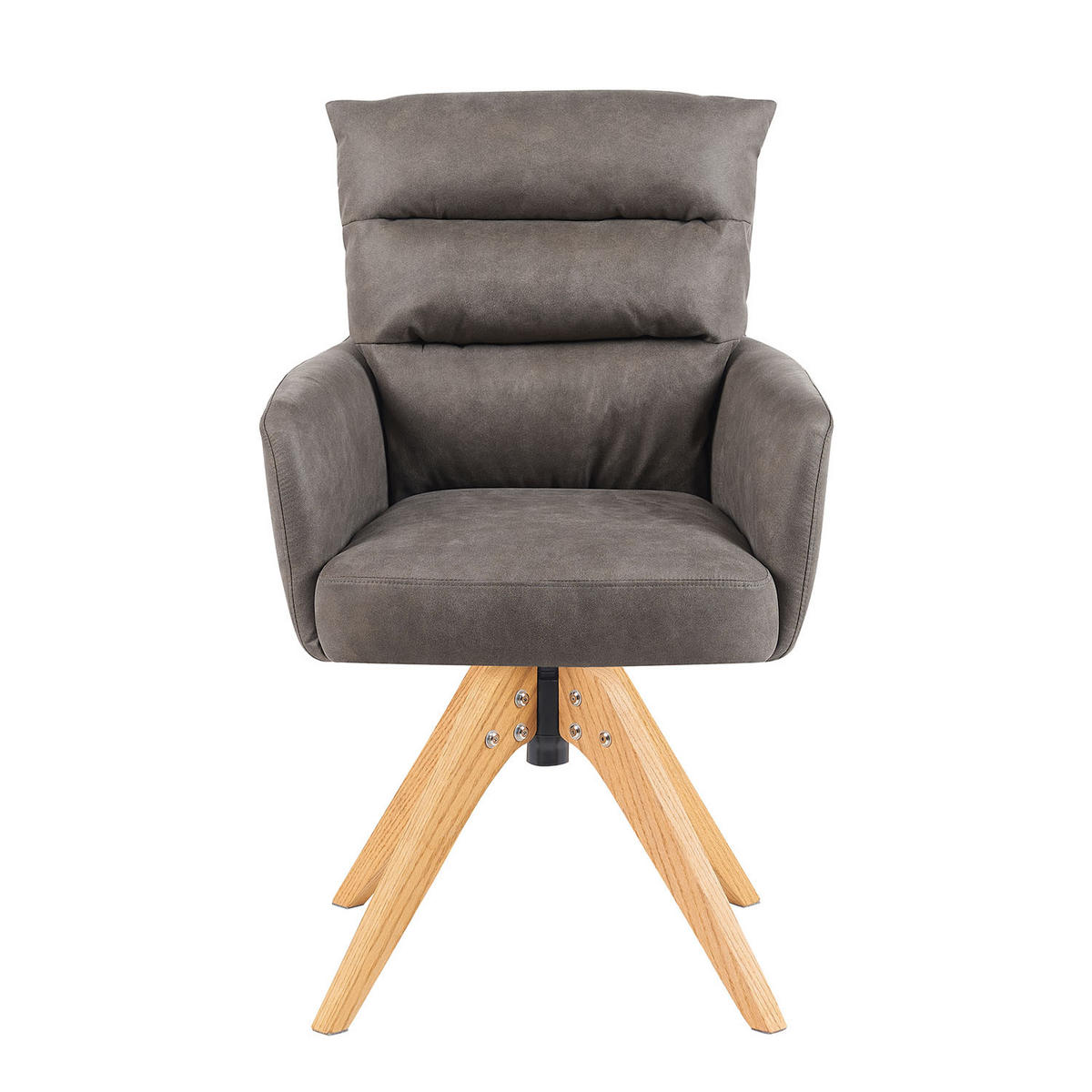 ARMLEHNSTUHL Mika-Juna - Honigeiche/Taupe, Eichenholz/Holz (59/94/66cm) - DUBI Möbel
