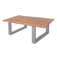 COUCHTISCH INSA - Beige/Silberfarben, Holz/Metall (75/140/43cm) - SAM