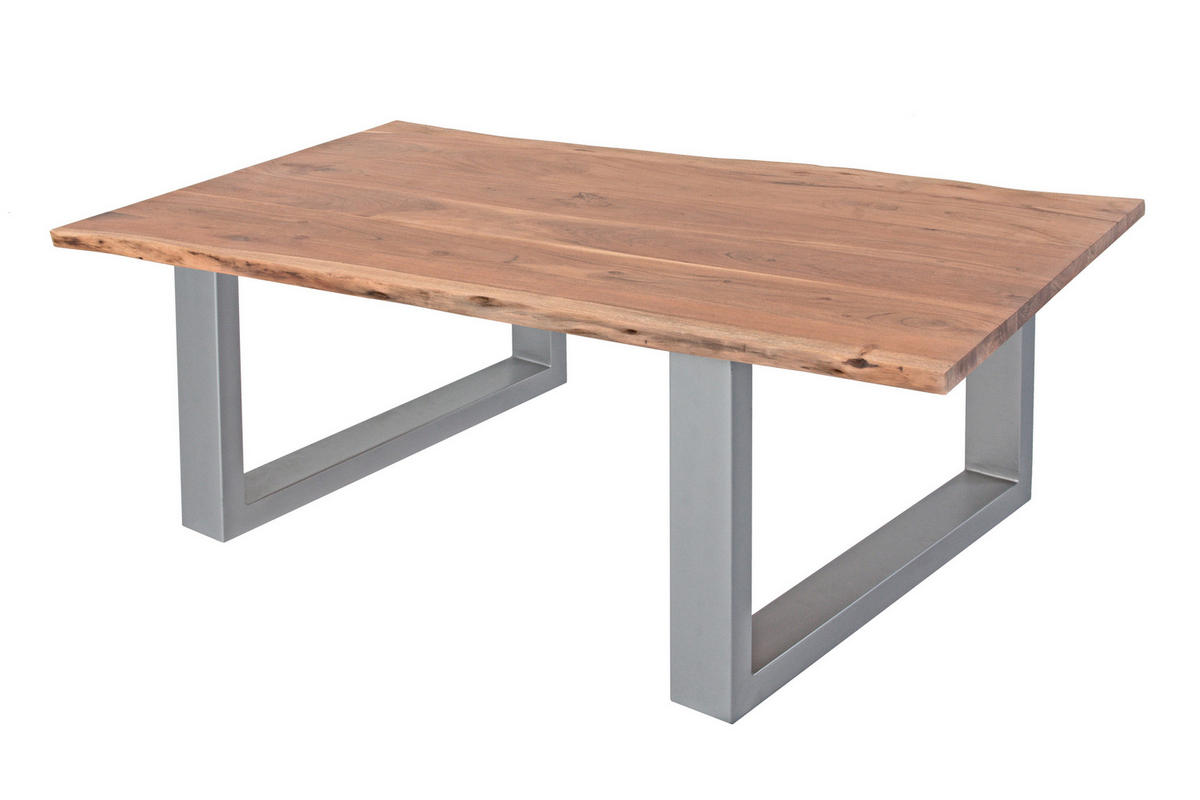 COUCHTISCH INSA - Beige/Silberfarben, Holz/Metall (75/140/43cm) - SAM