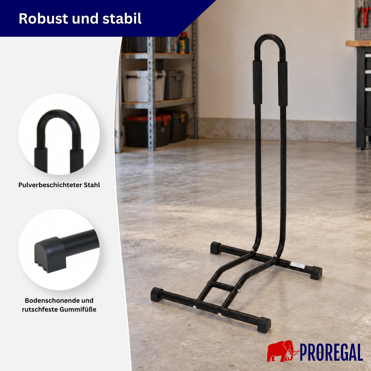 FAHRRADSTÄNDER STAND 2ER SET BIS 29 ZOLL WASSERFEST - Schwarz, Metall (43/74/43cm) - PROREGAL