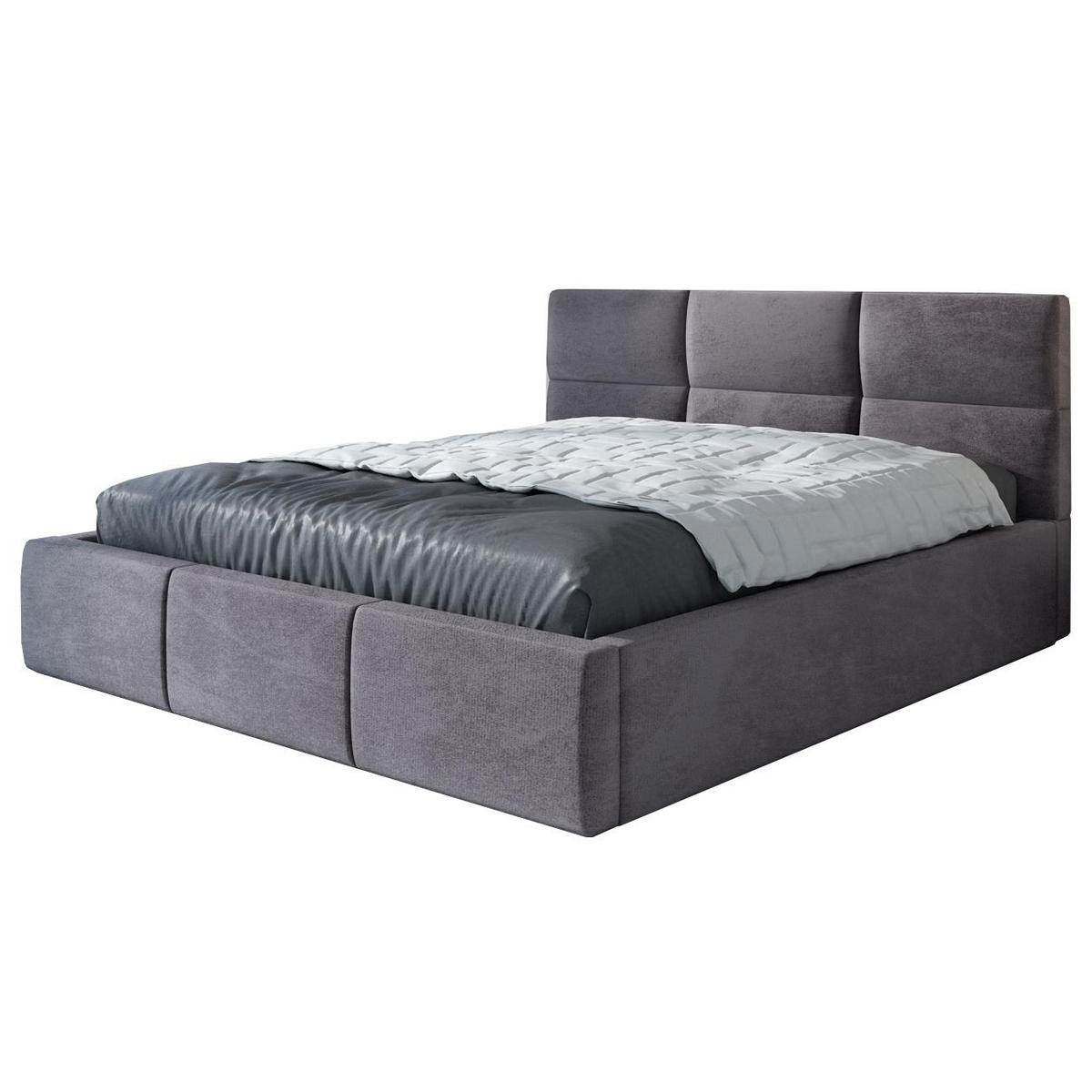 POLSTERBETT EMILI-OM 180x200 Grau - Grau, Textil (180/210cm) - A&J MöbelLand