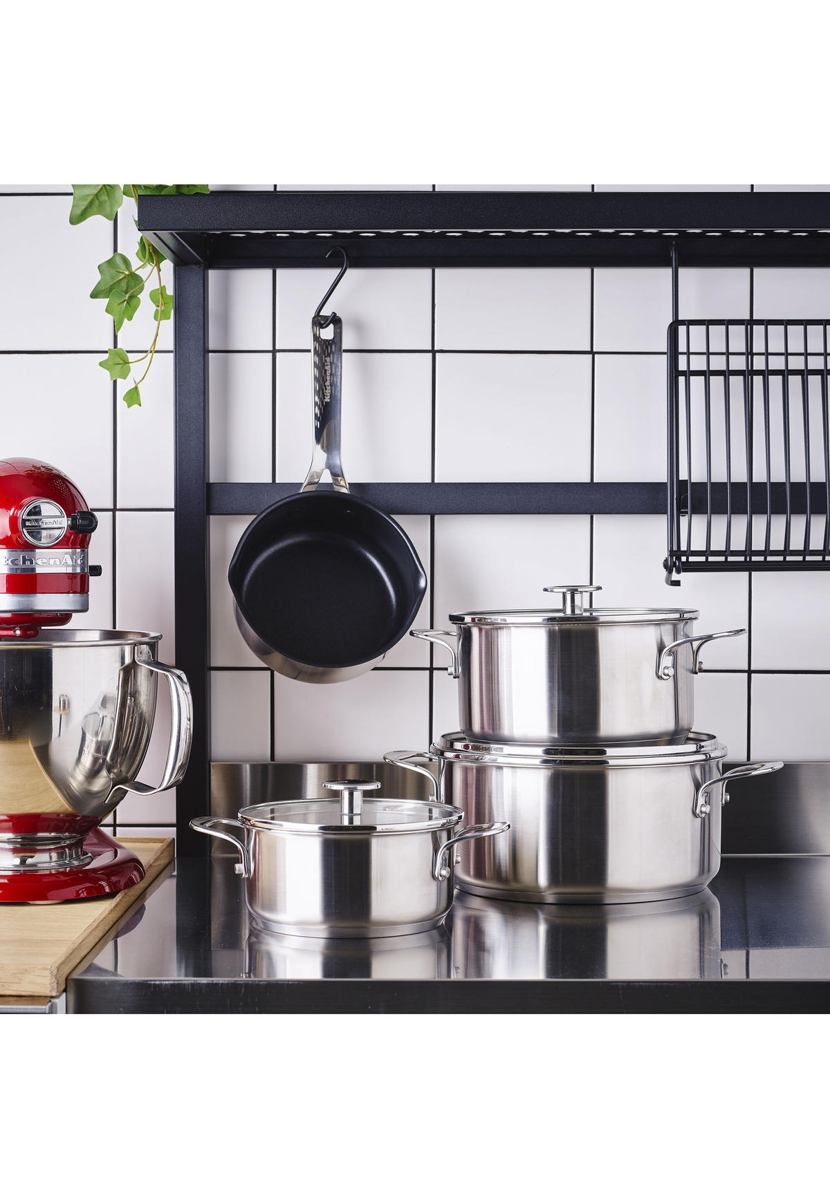 TOPF-SET Stainless Steel 7er Set - Silberfarben, Metall - Kitchenaid