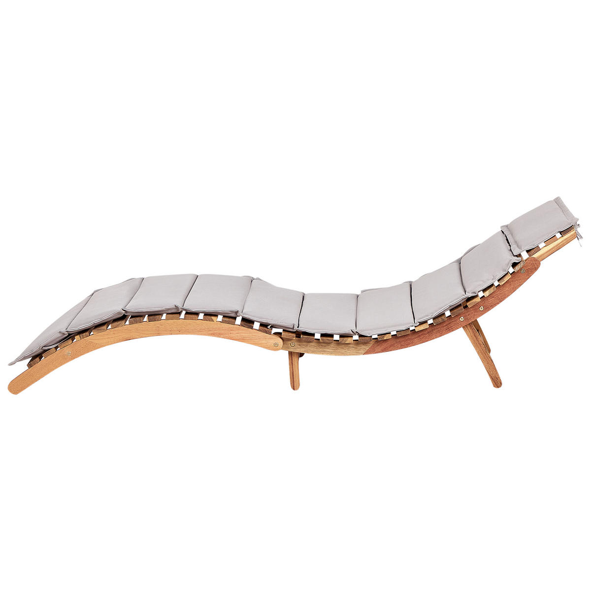 GARTENLIEGE Heller Holzfarbton Luino - Hellbraun/Grau, Holz (60/54/188cm) - Beliani