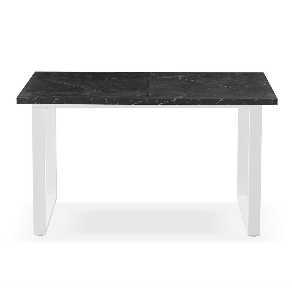 ESSTISCH LEVIN 120-160/80/76 cm Marmor-Schwarz - Anthrazit/Weiß, Holzwerkstoff/Metall (80/120/77cm) - B&D Home