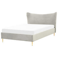 POLSTERBETT 140/200 cm Hellgrau Chaleix - Hellgrau, Textil (140/200cm) - Beliani