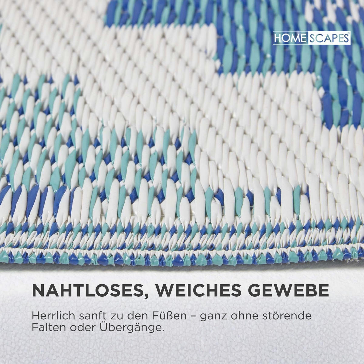 OUTDOORTEPPICH Mia geometrisch gemustert 120/180 cm - Blau, Kunststoff (120/180cm) - Homescapes