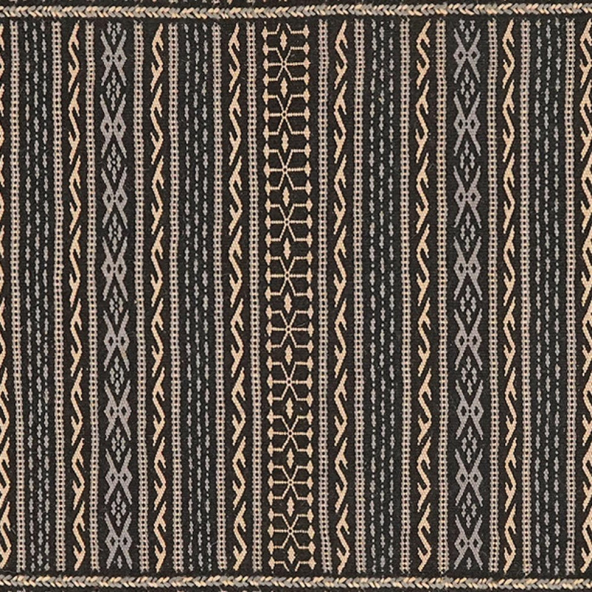 KELIM-TEPPICH handgewebt Kordi Schwarz, Grau 122/82 cm Schurwolle - Beige/Schwarz, Textil (82/122cm) - Looma