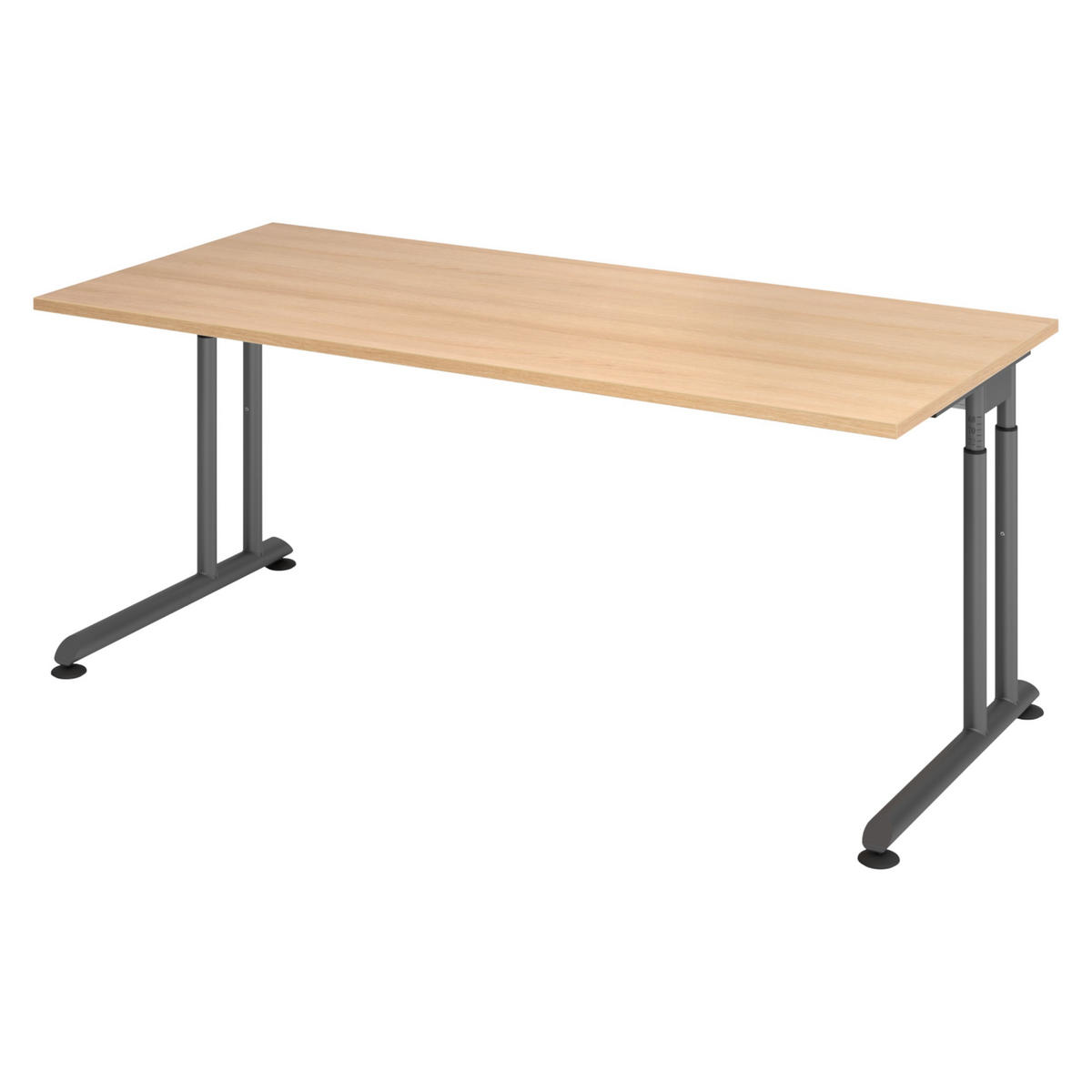 SCHREIBTISCH Serie-Z 80/180/74 cm in Eichefarben/Graphitfarben - Eichefarben/Graphitfarben, Holzwerkstoff (80/180/74cm) - bümö
