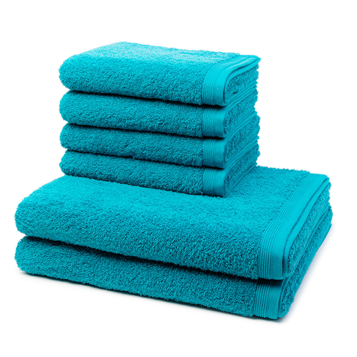 FROTTIERSET Superwuschel 6-teilig - Türkis, Textil (50/100cm) - MÖVE