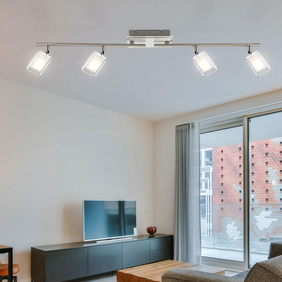 LED DECKENLEUCHTE Spotstrahler Silber - Silberfarben, Metall (90/18/20cm) - Globo Lighting