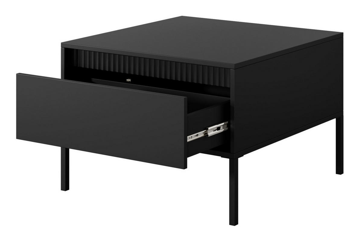 COUCHTISCH 68 cm mit Schublade Santori auf Beine, Schwarz - Schwarz, Holz (65/97/45cm) - Emporius