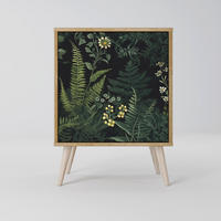 SIDEBOARD FERN FLOWERS, Eichefarben, 57,5x42x77,5 cm, Schräge Buchenholzfüße - Eichefarben/Buchefarben, Holzwerkstoff/Buchenholz (57.5/77.5/42cm) - SpaceRebels