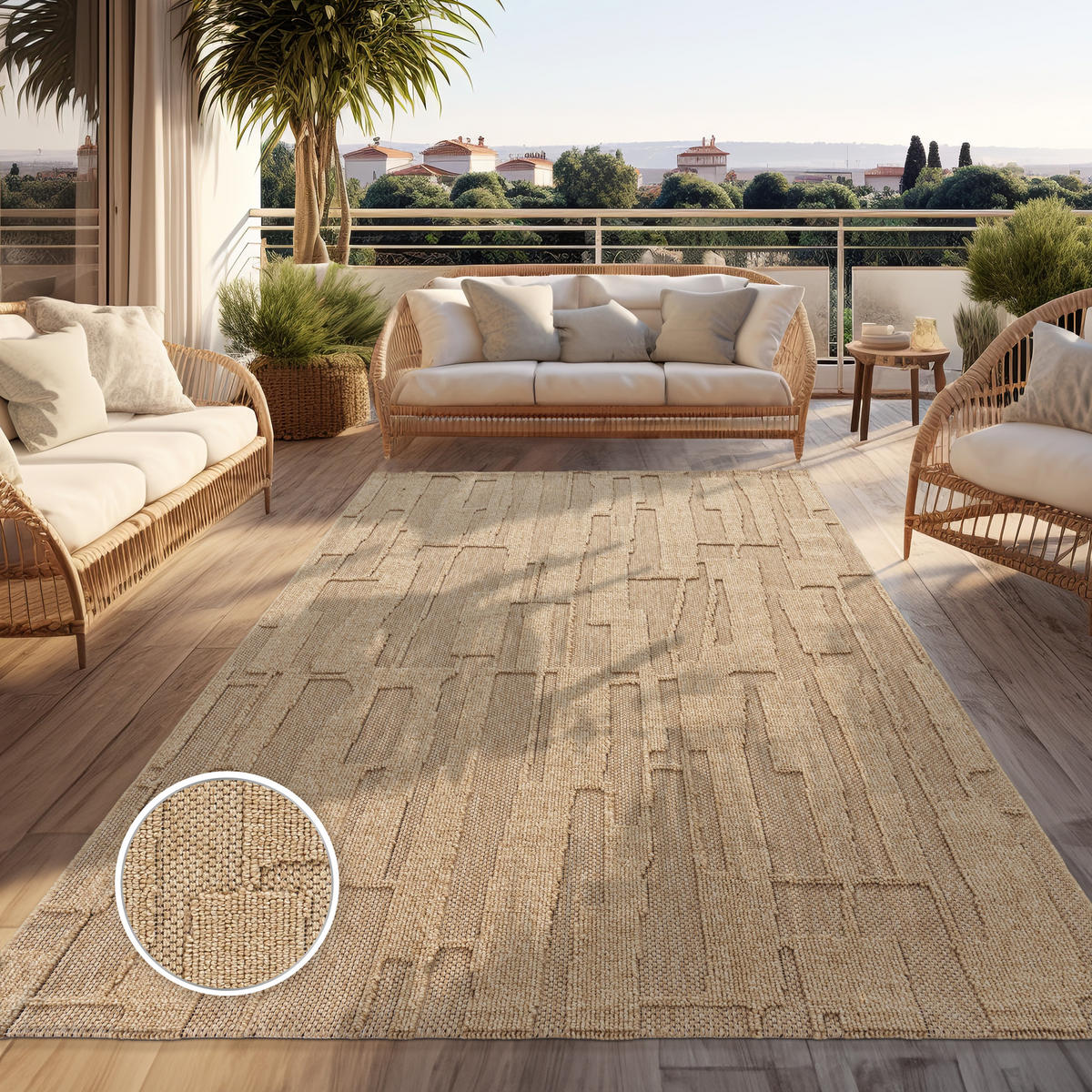 OUTDOORTEPPICH 120/160 cm Berlin 543 - Beige, Textil (120/160cm) - Paco Home