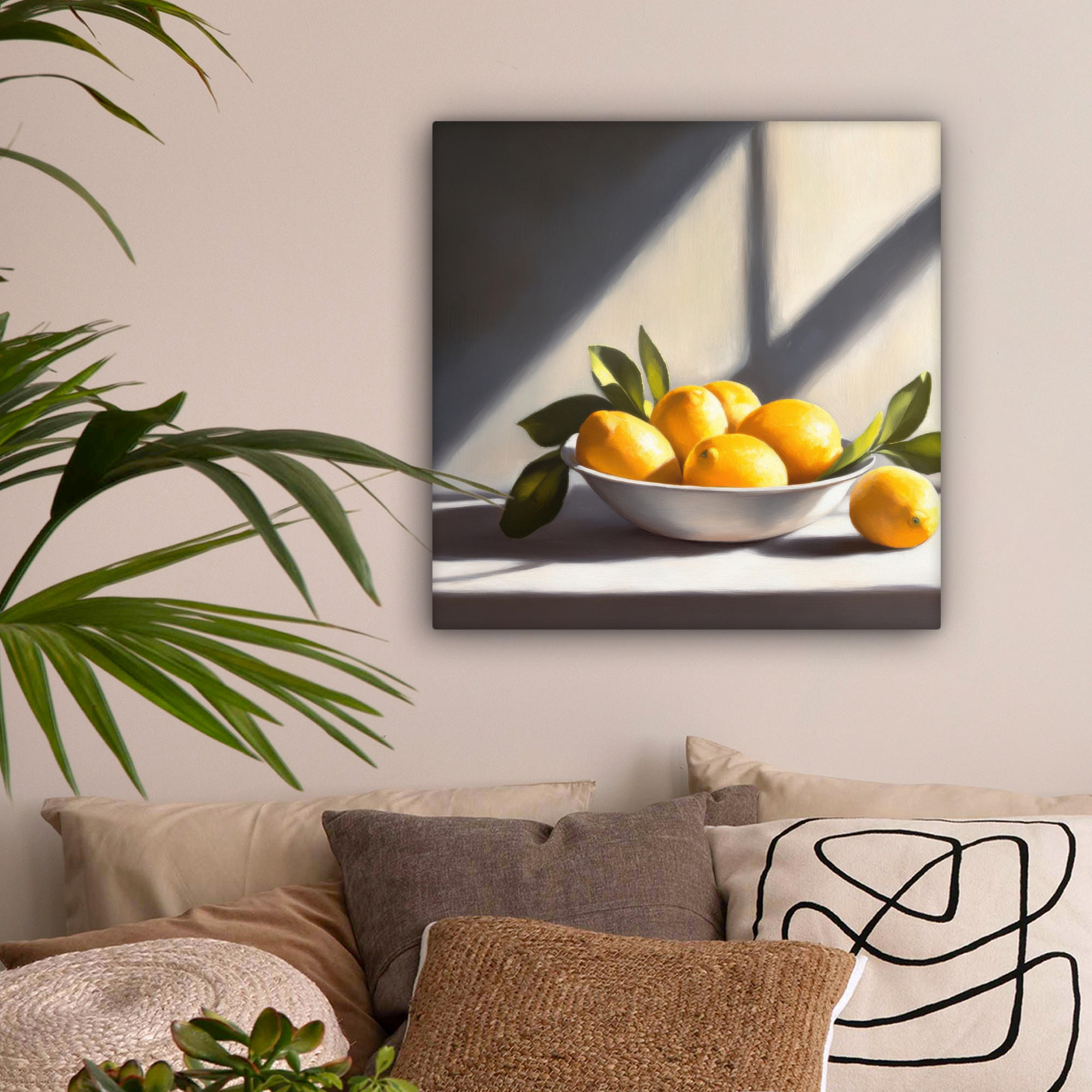 LEINWANDBILD Zitronen - Stilleben - Gelb 50x50 cm - Gelb, Textil (50/50cm) - MuchoWow