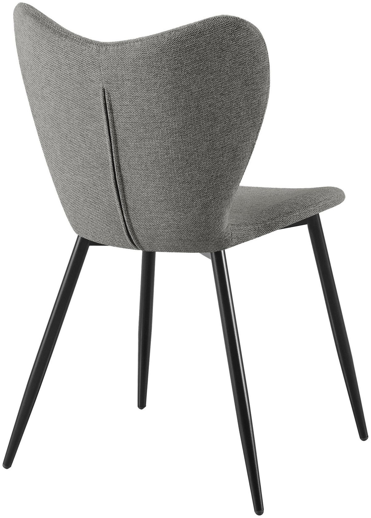ESSZIMMERSTUHL Stoff Grau - Schwarz/Grau, Textil/Metall (50/80/58cm) - CLP