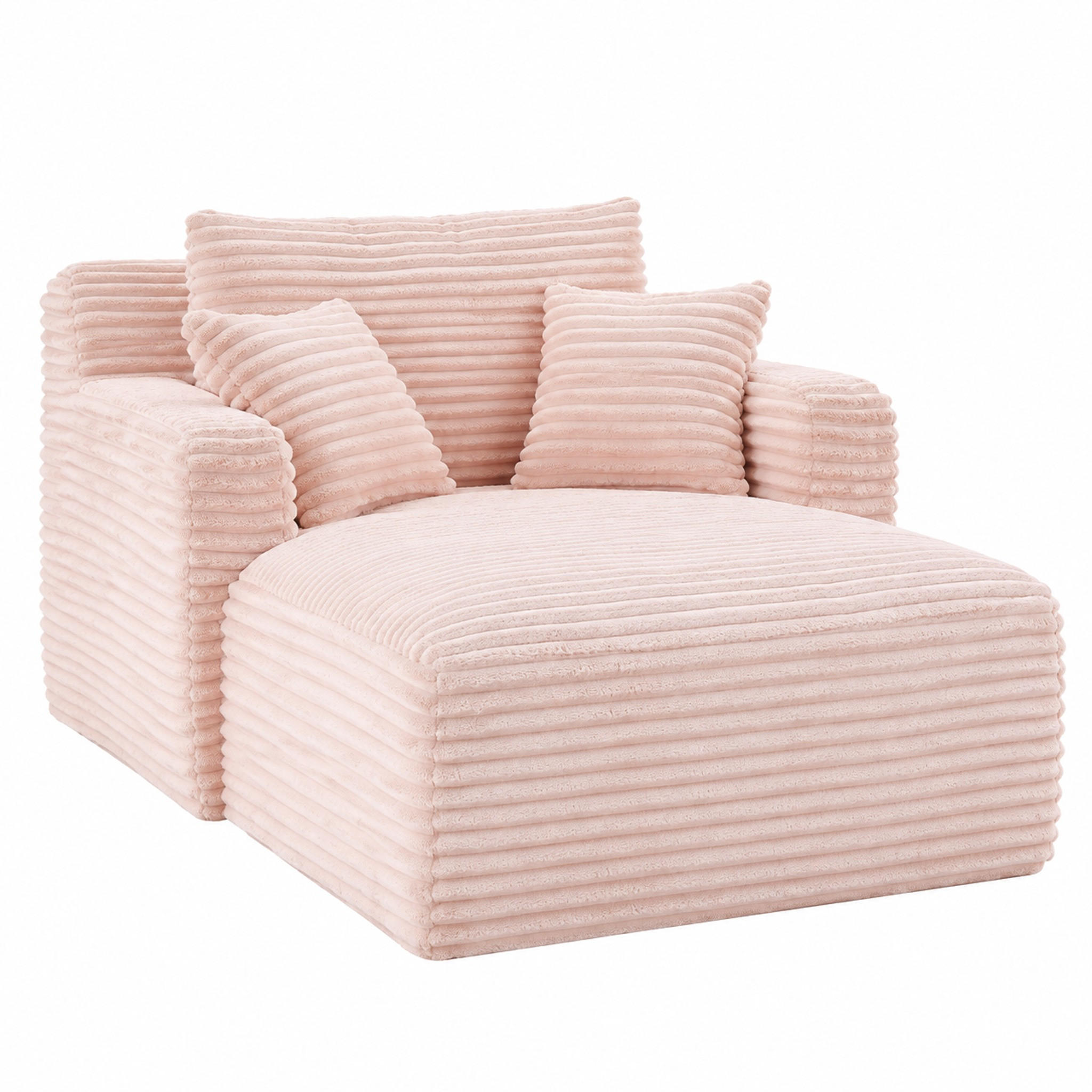 CHAISELONGUE vielseitig nutzbar Cord Pink ohne Montage - Pink, Kunststoff (100/82/166cm) - Meubliv