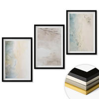 WANDBILDER 3er-Set - 40x60 cm Schwarzer Rahmen - Zarte Aquarellkartons - Schwarz, Kunststoff (40/60cm) - ArtPrintCave