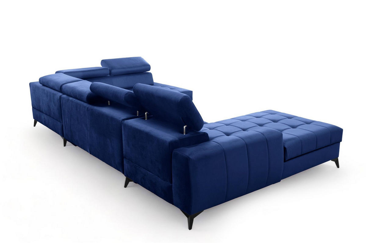 WOHNLANDSCHAFT Agnesa In Salvador - Dunkelblau, Holzwerkstoff/Textil (345/95/200cm) - Fun Möbel