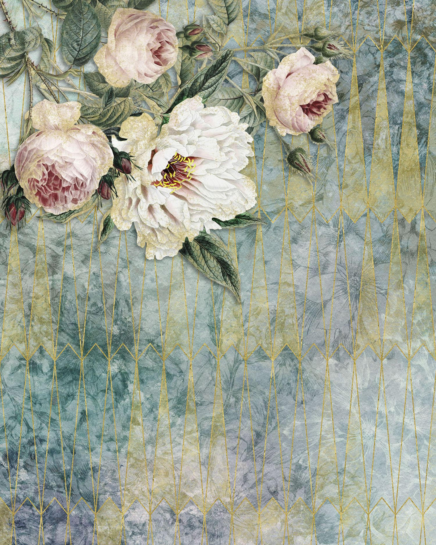 FOTOTAPETE Blumen 200 x 250 cm - Multicolor, Papier (200/250cm) - Sanders & Sanders