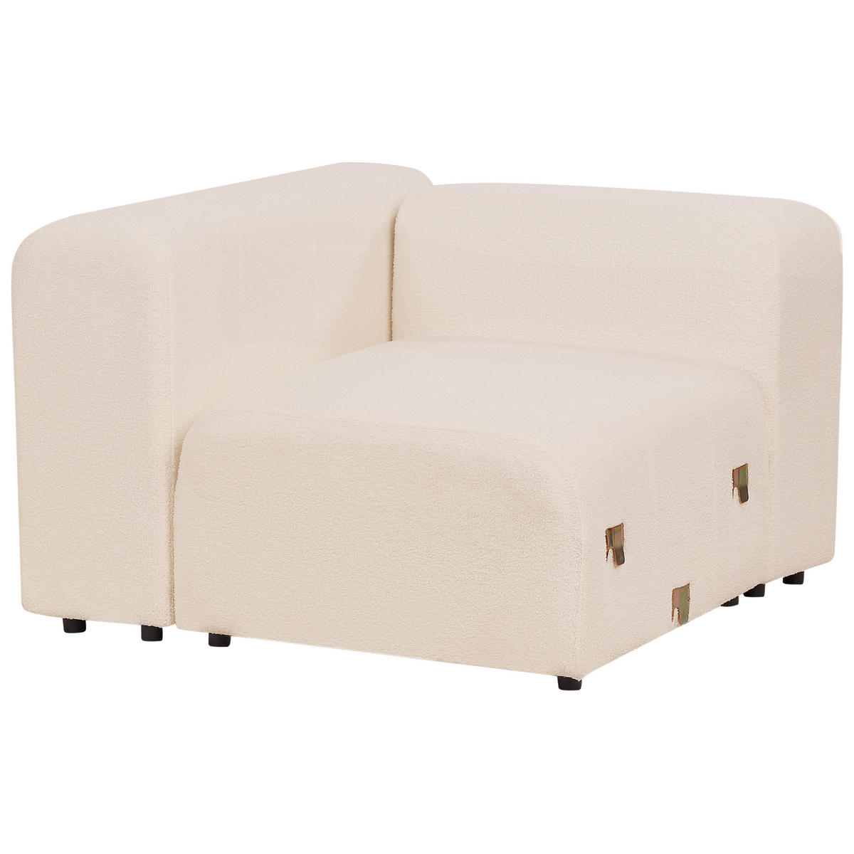 2-SITZER-SOFA Bouclé hellbeige mit Ottomane Falsterbo - Beige, Textil (204/70/105cm) - Beliani