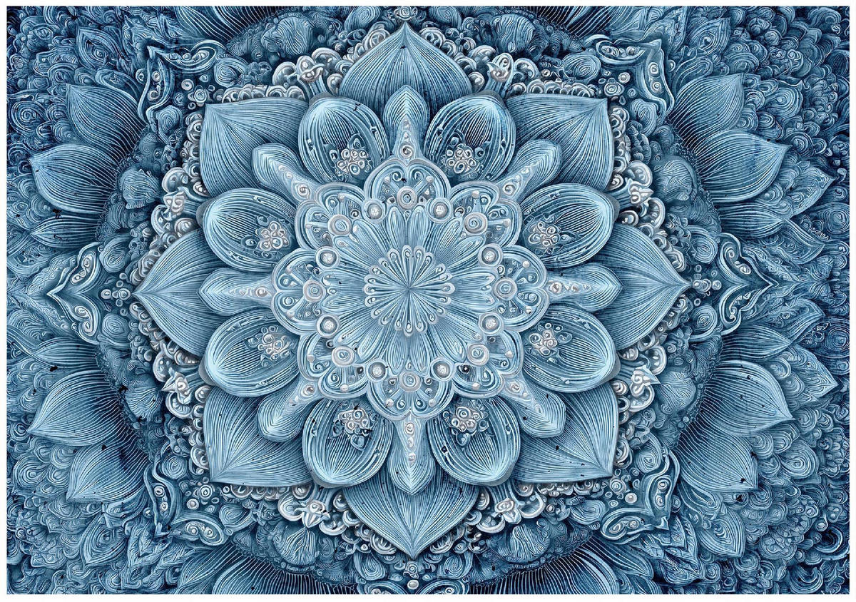 FOTOTAPETE Mandala Abstrakt Blau 200x140 cm - Multicolor, Papier (200/140cm) - Wallarena