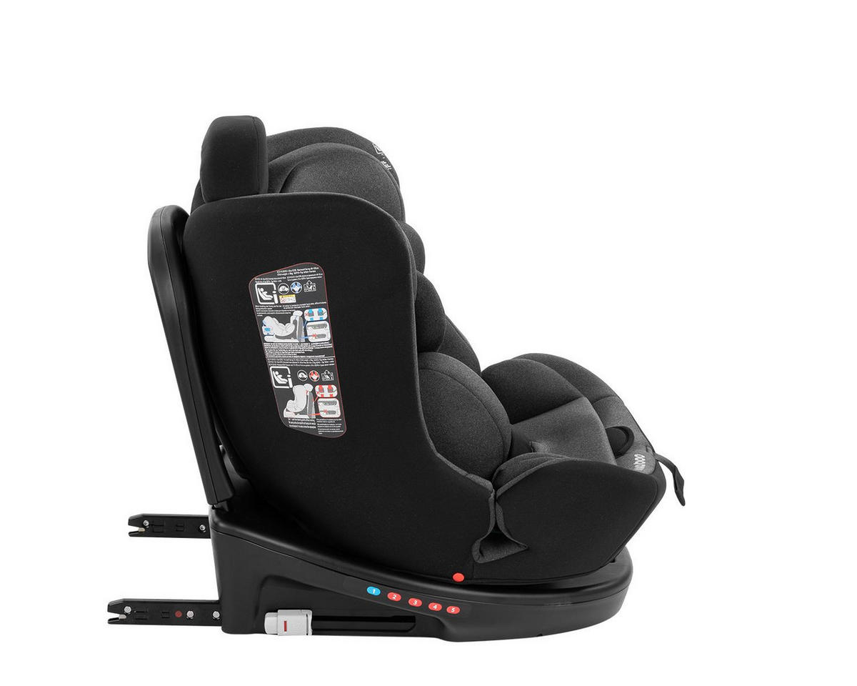 KINDERSITZ i-Safe i-Size dunkelgrau Isofix, Top-Tether, verstellbar - Schwarz, Kunststoff (45/55/55cm) - Kikka boo