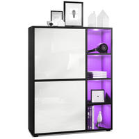 HIGHBOARD Cuba Türen in Weiß Hochglanz - Weiß Hochglanz, Holzwerkstoff (79/105.5/35.5cm) - Vladon