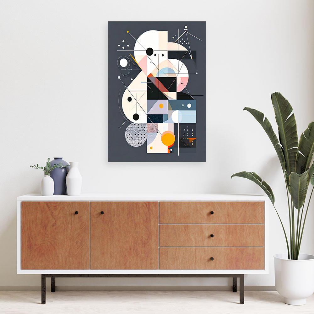 LEINWANDBILD Geometrische Abstraktion Bauhaus 70x100cm - Multicolor, Textil (70/100cm) - Feeby