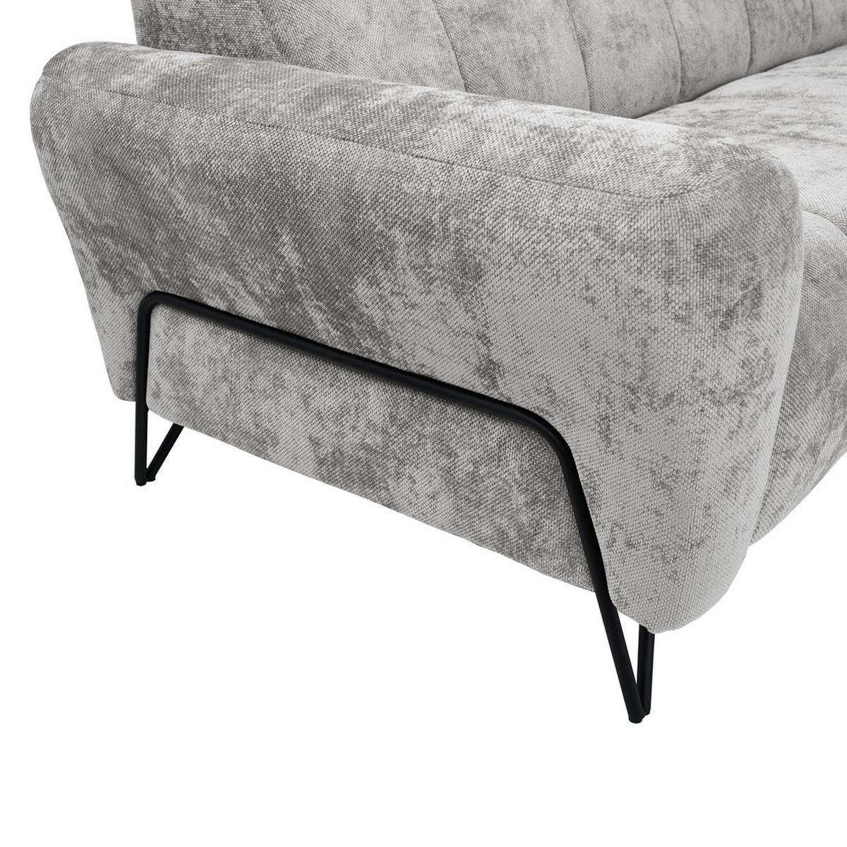 2-SITZER SOFA Volare hellgrau - Hellgrau/Schwarz, Textil/Metall (160/83/98cm) - Beautysofa