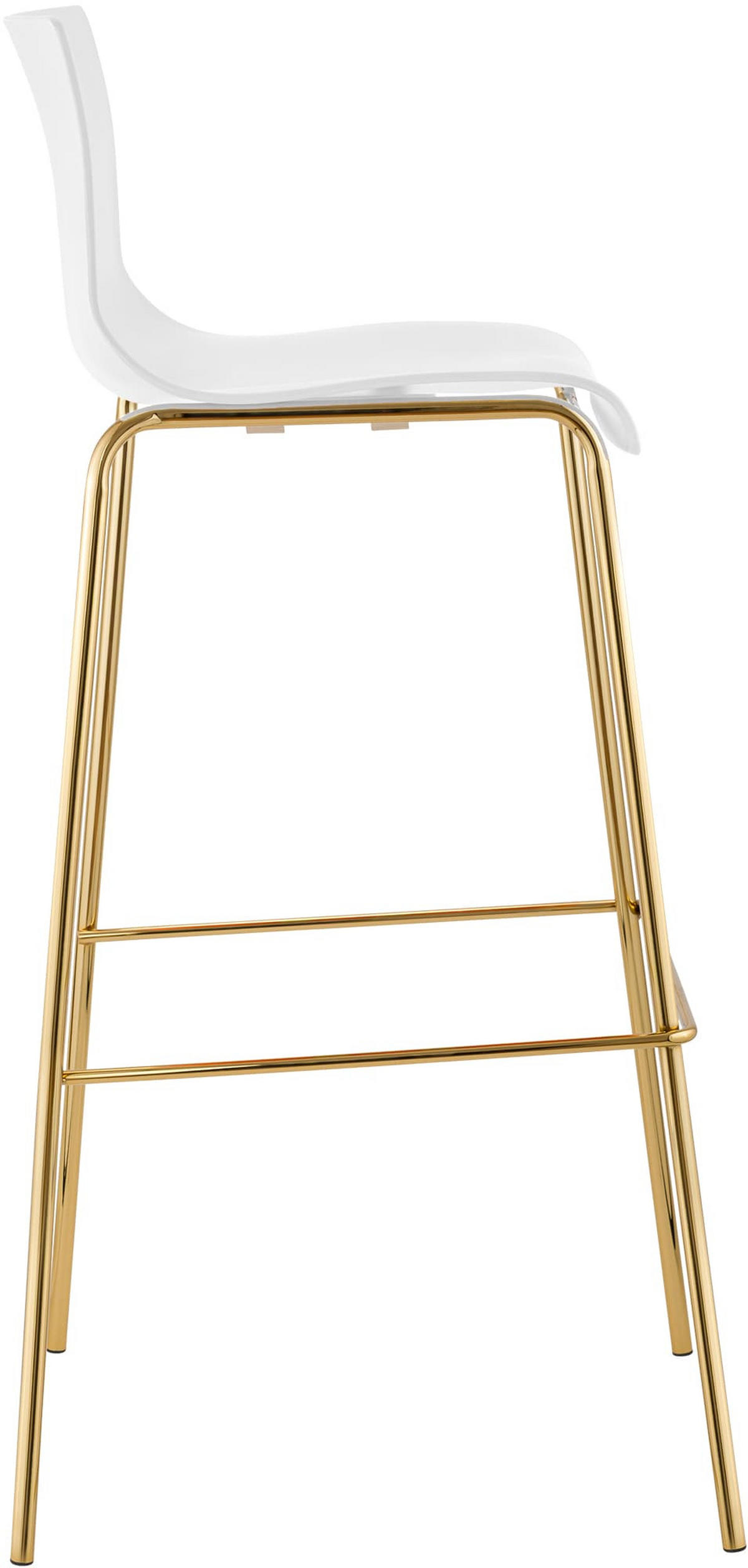 BARHOCKER Tenar Kunststoff Weiß Gold - Weiß, Kunststoff (43/100/48cm) - DELUKE