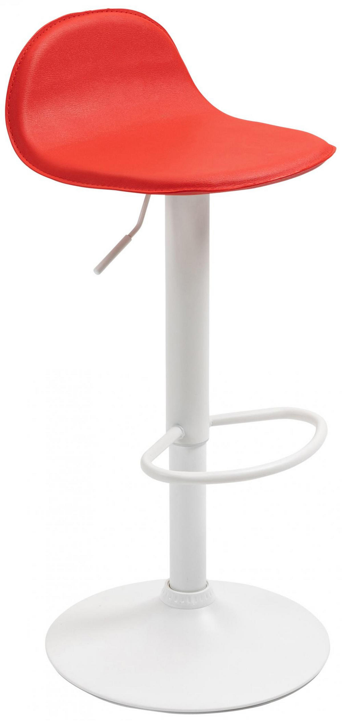 BARHOCKER Lederlook rot - Rot/Weiß, Textil/Metall (39/73/41cm) - CLP