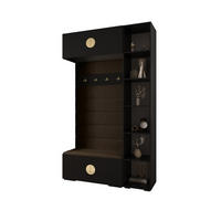 GARDEROBEN-SET 236,7/140/47 - Goldfarben/Schwarz, Holz/Metall (140/236.7/47cm) - Abiks Möbel