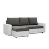 ECKSOFA MIT SCHLAFFUNKTION LUNA, Dunkelgrau + Grau - Dunkelgrau/Hellgrau, Textil (231/140cm)